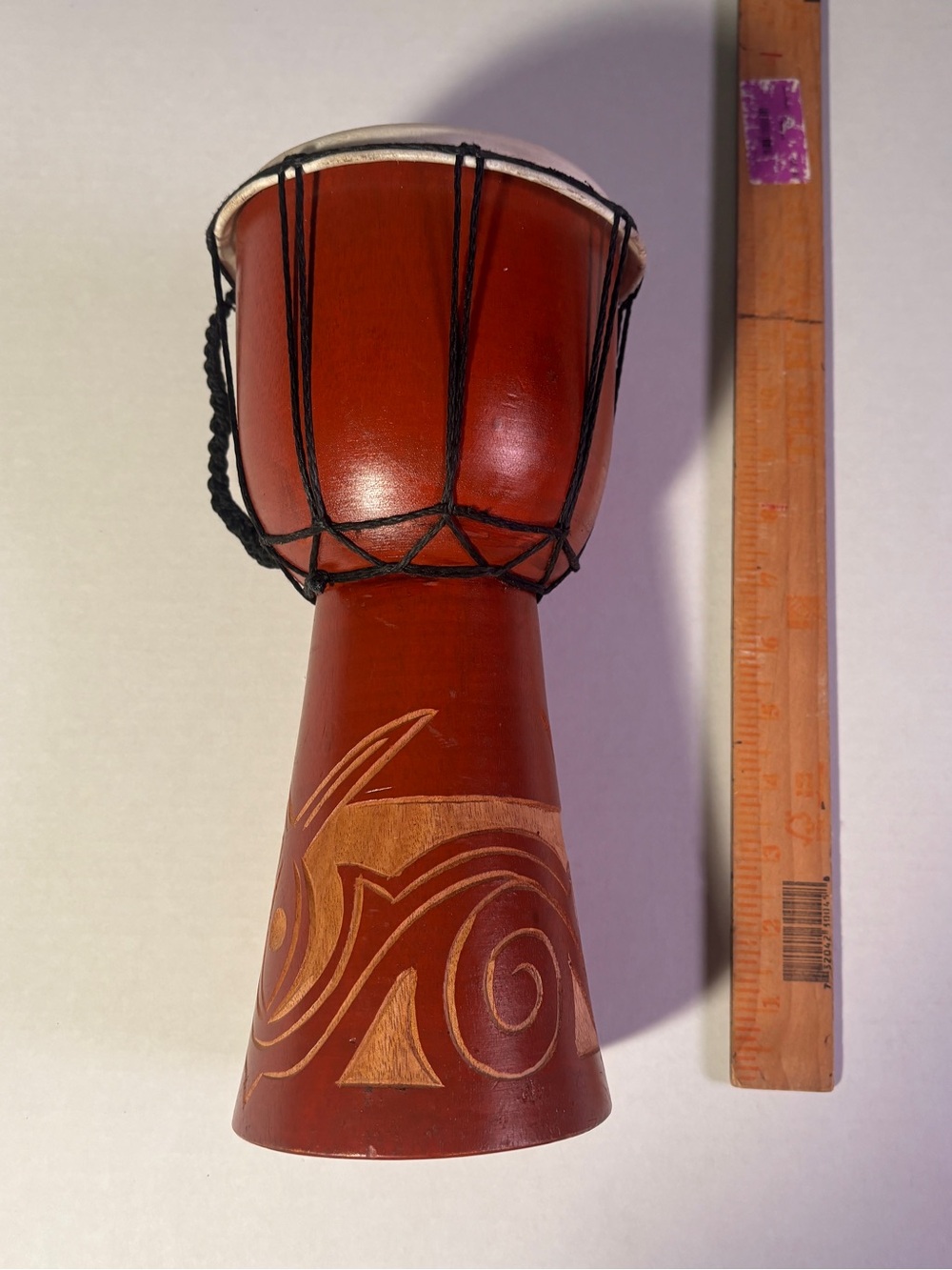 Hand Crafted Brown & Black Carved Djembe-Drums 12”